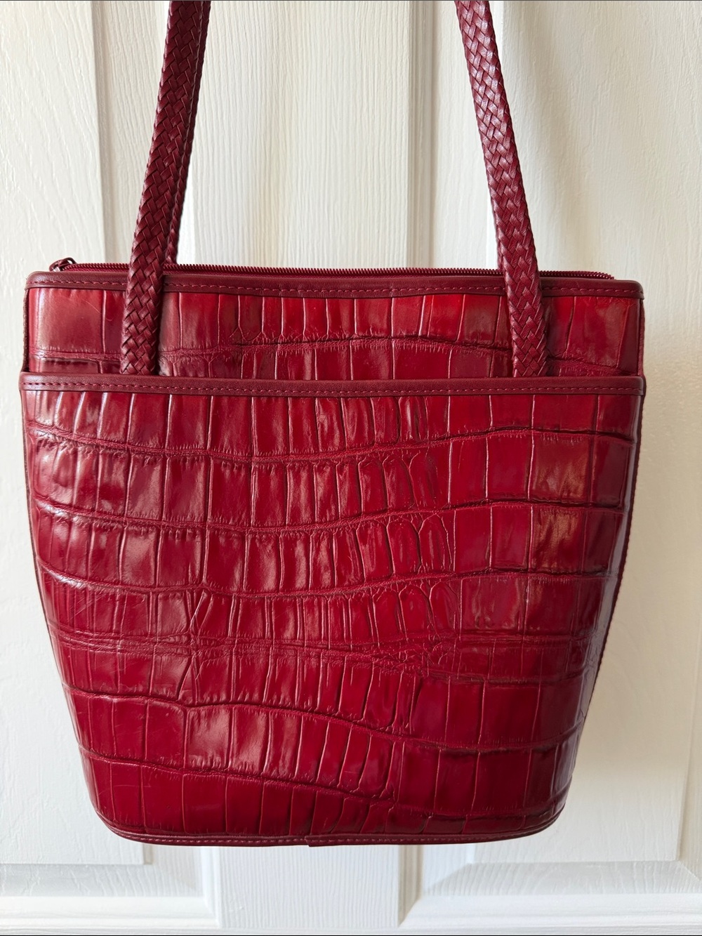 Brighton Red Croc-Embossed Shoulder Bag with Heart Charms - Picture 2 of 4